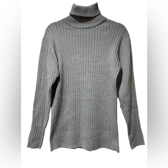 Coofandy Men’s Turtleneck Ribbed Soft Light Gray - Picture 1 of 10